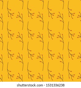 Abstract florals seamless vector nature fall background. Golden yellow stylized wildflower grass shapes autumn pattern. Whimsical pattern for fabric, digital paper, home decor, Thanksgiving, packaging
