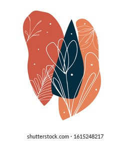 Abstract floristic composition with colorful background