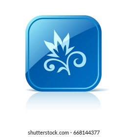 Abstraktes blühendes Symbol auf der Web-Schaltfläche