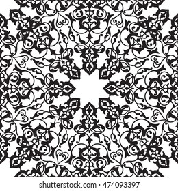 Abstract flourish seamless pattern Floral multicolor mandala ornamental texture. Stylish abstract ornamental lace background