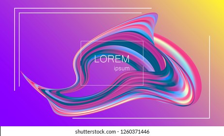 Abstract Flow Background. Fluid Shapes Vector Illustration
