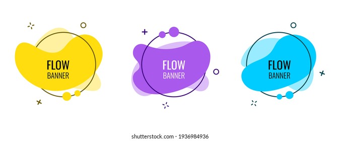 Abstract flow banner memphis style template. Creative modern design futuristic banner illustration eps 10
