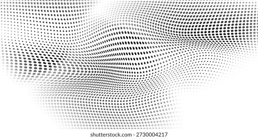 Fluxo abstrato haftone preto no fundo branco. Efeito estilo moderno da pop art. Retrô cômico.