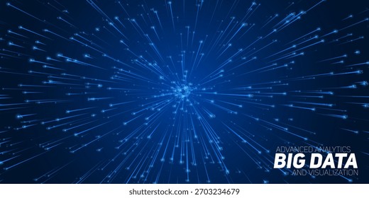 Fluxo abstrato de dados no buraco de minhoca cibernético. Vórtice de informações de computação quântica. Singularidade digital. Tecnologia Big Data