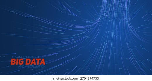 Fluxo abstrato de dados no buraco de minhoca cibernético. Vórtice de informações de computação quântica. Singularidade digital. Tecnologia Big Data