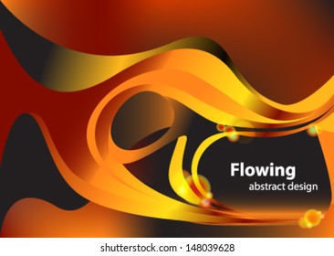 abstract flow design orange black yellow