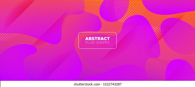 Abstract Flow Design. Pink Minimal Brochure. Bright Vector Illustration. Digital Template. Abstract Wave Shapes. Gradient Brochure. Graphic Wallpaper. Futuristic Motion. 3d Fluid Background.
