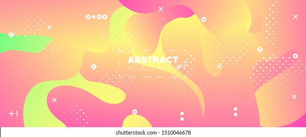 Abstract Flow Design. Vivid Minimal Poster. Bright Graphic Wallpaper. Futuristic Motion. 3d Fluid Background. Gradient Brochure. Vector Illustration. Digital Template. Abstract Wave Shapes.