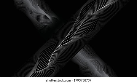 Abstract flow diagonal  lines background . Fluid wavy shape .Striped linear pattern . Vector illustration