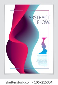 Abstract flow fluid vector background. A4 print format.Brochure, flyer, cover, poster or guidebook template. 