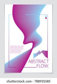 Abstract flow fluid vector background. A4 print format.Brochure, flyer, cover, poster or guidebook template. 