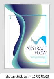 Abstract flow fluid vector colorful blend art background. A4 print format.Brochure, flyer, cover, poster or guidebook template. 