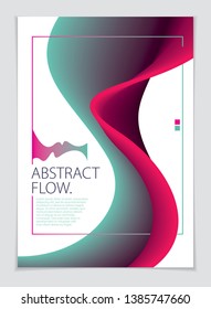Abstract flow fluid vector colorful blend art background. A4 print format.Brochure, flyer, cover, poster or guidebook template. 