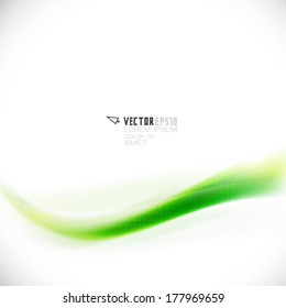 Abstract flow green line element, Vector illustration 