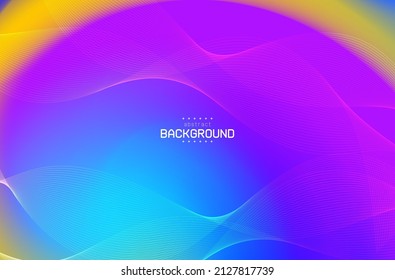 Abstract Flow Line Background On Gradiant Violet And Blue Can Be Use For Data Technology Company Airline Or Travel Brochure Template Advertisement Vector Eps.