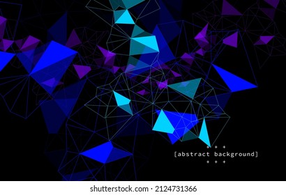 abstract flow line combine with connecting line and triangle shape on navy blue background can be use for airline brochure website  template technology product advertisement vector eps.