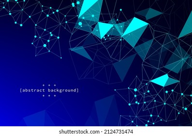 abstract flow line combine with connecting line and triangle shape on navy blue background can be use for airline brochure website  template technology product advertisement vector eps.