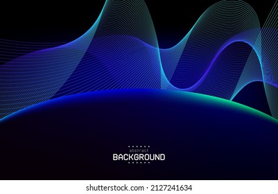 abstract flow line with curve on gradient blue background can be use for decoration background technology product advertisement website or presentation vector eps.