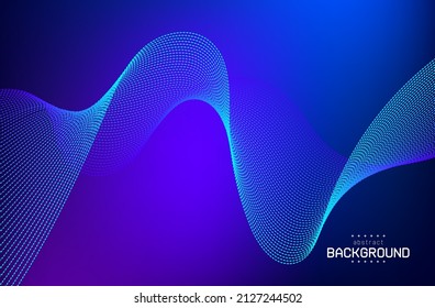 la línea de flujo abstracto con curva sobre fondo azul gradiente se puede utilizar para la decoración tecnología de fondo sitio web de publicidad de productos o para los pasos vectoriales de presentación.