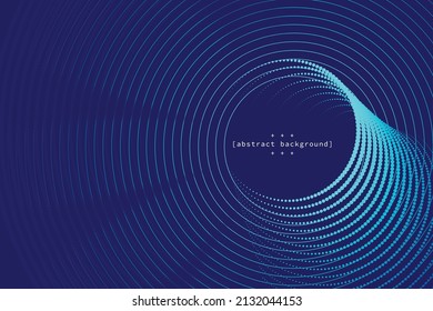 abstract flow line curve in sphere radius on navy blue backgroundcan be use for technology product advertisement  data security company presentation website template magazine cover vector eps.