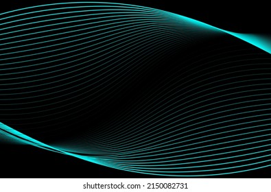 abstract flow line with curve and twisted on pitchblack background can be use for food and beverage label technology product advertisement packaging design vector eps. 
