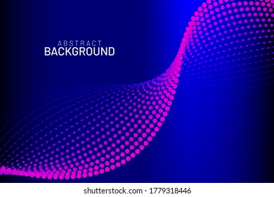 Tecnología digital de línea de flujo abstracto, onda de partículas lisas, tecnología de datos grandes, fondo de concepto de diseño y fondo de pantalla, eps vectoriales
