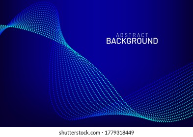 Abstract flow line digital technology, smooth particle wave, big data techno, design concept background and wallpaper, vector eps
