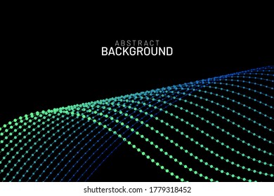 Tecnología digital de línea de flujo abstracto, onda de partículas lisas, tecnología de datos grandes, fondo de concepto de diseño y fondo de pantalla, eps vectoriales
