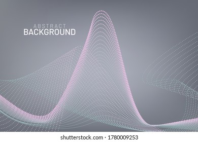 Abstract flow line digital technology, smooth particle wave, big data techno, design concept background and wallpaper, vector eps
