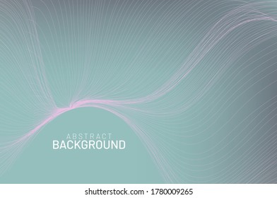 Abstract flow line digital technology, smooth particle wave, big data techno, design concept background and wallpaper, vector eps