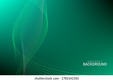 Abstract flow line digital technology, smooth particle wave, big data techno, design concept background and wallpaper, vector eps