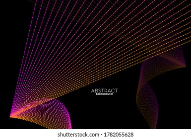 Tecnología digital de línea de flujo abstracto, onda de partículas lisas, tecnología de datos grandes, fondo de concepto de diseño y fondo de pantalla, eps vectoriales
