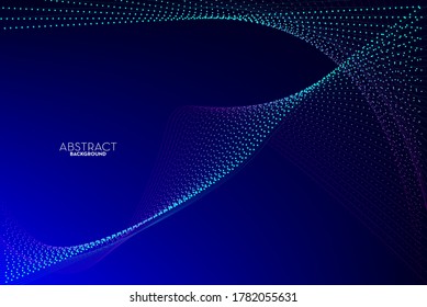 Tecnología digital de línea de flujo abstracto, onda de partículas lisas, tecnología de datos grandes, fondo de concepto de diseño y fondo de pantalla, eps vectoriales
