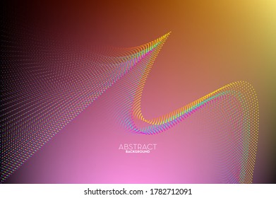 Abstract flow line digital technology, smooth particle wave, big data techno, design concept background and wallpaper, vector eps