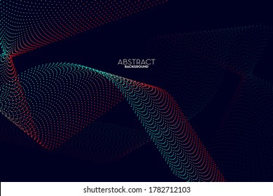 Abstract flow line digital technology, smooth particle wave, big data techno, design concept background and wallpaper, vector eps
