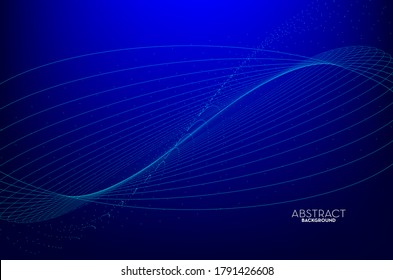 Abstract flow line digital technology, smooth particle wave, big data techno, design concept background and wallpaper, vector eps