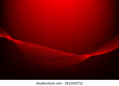 Abstract flow line digital technology, smooth particle wave, big data techno, design concept background and wallpaper, vector eps