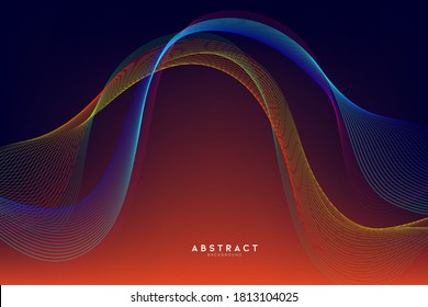 Abstract flow line digital technology, smooth particle wave, big data techno, design concept background and wallpaper, vector eps