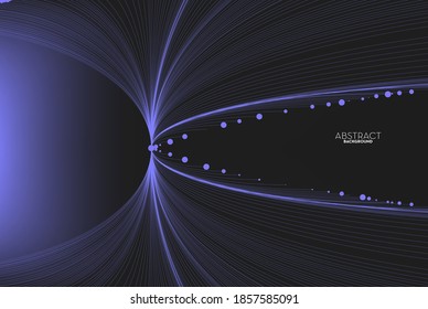 Abstract flow line digital technology, smooth particle wave, big data techno, design concept background and wallpaper, vector eps
