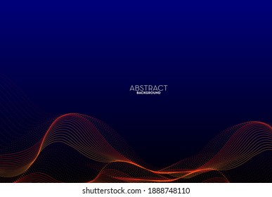 Abstract flow line digital technology, smooth particle wave, big data techno, design concept background and wallpaper, vector eps

