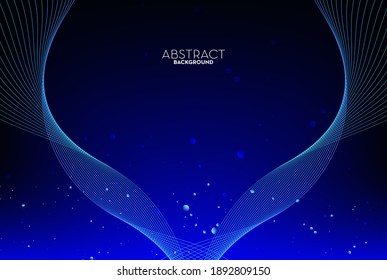 Abstract flow line digital technology, smooth particle wave, big data techno, design concept background and wallpaper, vector eps
