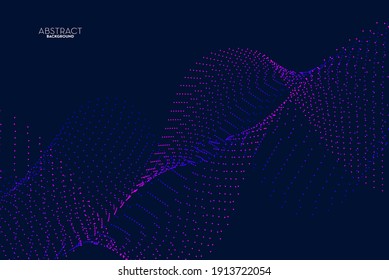 Abstract flow line digital technology, smooth particle wave, big data techno, design concept background and wallpaper,  Vector illustration
