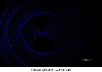 Tecnología digital de línea de flujo abstracto, onda de partículas lisas, tecnología de datos grandes, fondo de concepto de diseño y fondo de pantalla, eps vectoriales
