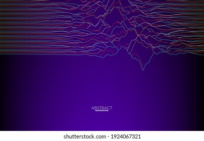 Abstract flow line digital technology, smooth particle wave, big data techno, design concept background and wallpaper, vector eps
