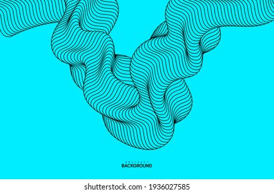 Abstract flow line digital technology, smooth particle wave, big data techno, design concept background and wallpaper, vector eps
