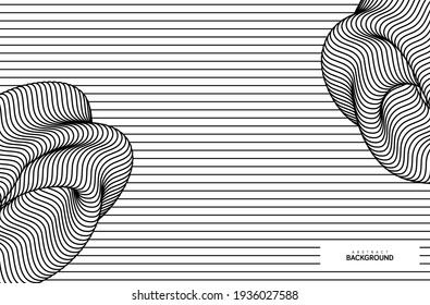 Abstract flow line digital technology, smooth particle wave, big data techno, design concept background and wallpaper, vector eps
