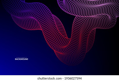 Abstract flow line digital technology, smooth particle wave, big data techno, design concept background and wallpaper, vector eps
