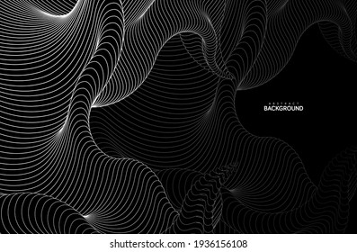 Abstract flow line digital technology, smooth particle wave, big data techno, design concept background and wallpaper, vector eps
