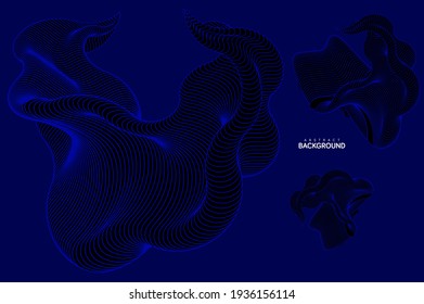 Abstract flow line digital technology, smooth particle wave, big data techno, design concept background and wallpaper, vector eps
