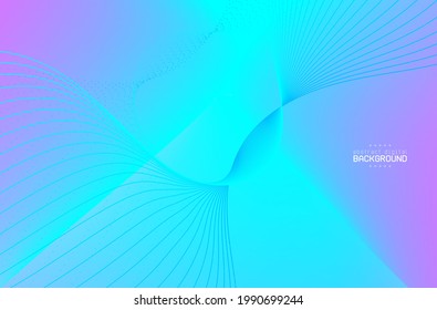 Abstract flow line digital technology, smooth particle wave, big data techno, design concept background and wallpaper, vector eps

